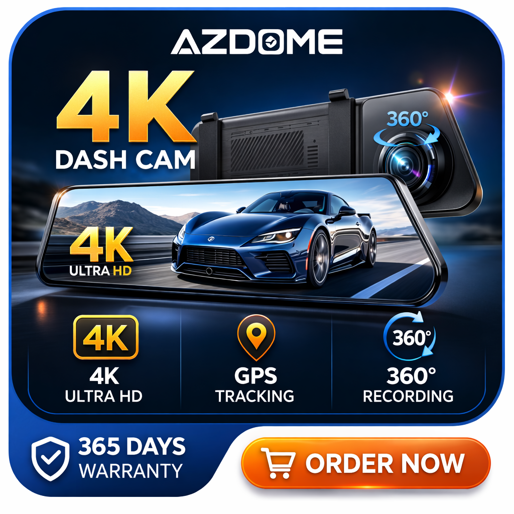 🚗 AZDOME 4K Dash Cam – الأمان الكامل أثناء القيادة